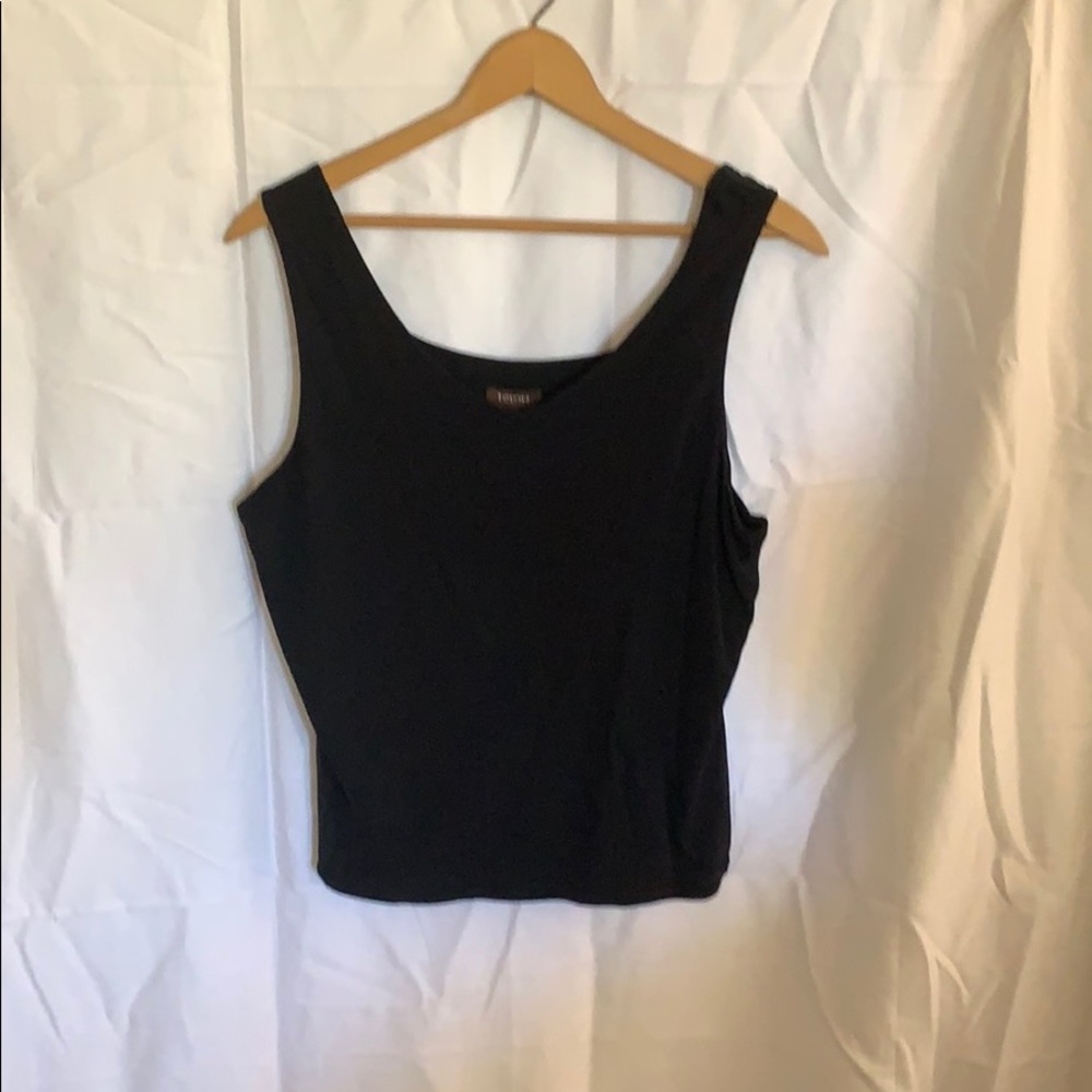 Tesori black lined silk tank
